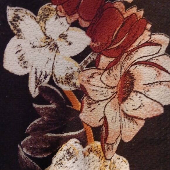 Amaryllis Black Floral A-line Top. Dark Floral. - Picture 10 of 10